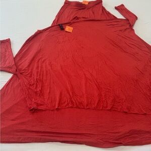 Vibrant Red Top and Flowing Skirt Set